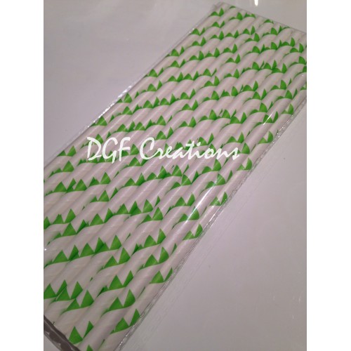 Green Flag Pattern  Paper Straw click on image to view different color option